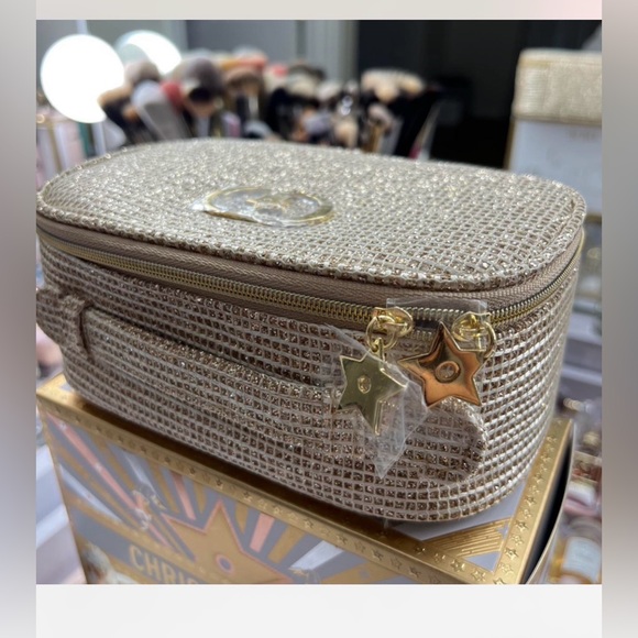 New Dior Beige Woven Cosmetic Pouch with Gold Logo - Picture 2 of 14